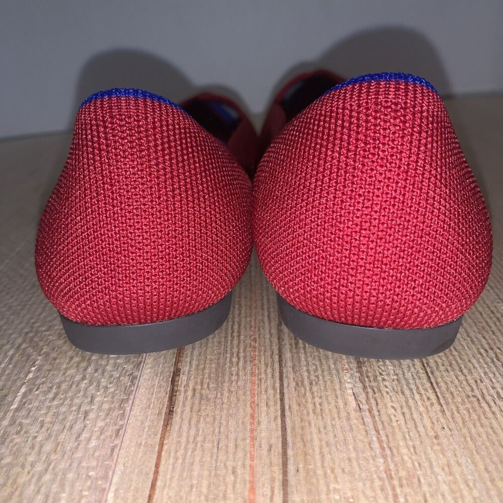 ROTHYS Women's 7.5 Pointed Ballet Flats Chili Red Washable Shoes Casual Office - Picture 11 of 13